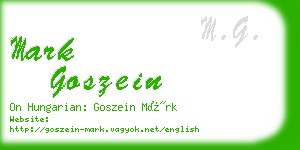 mark goszein business card